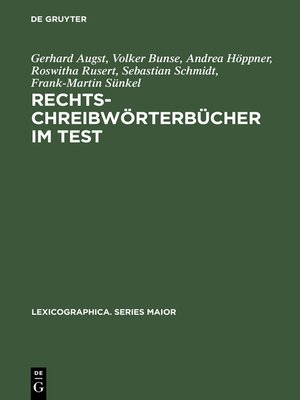 cover image of Rechtschreibwörterbücher im Test